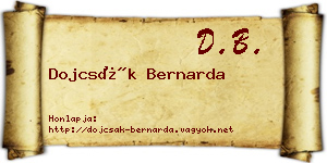 Dojcsák Bernarda névjegykártya